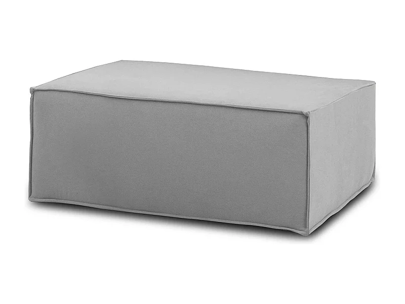 Talamo Italia Pouf Antonella 70x100x43h cm Grijs Afneembaar Rechthoekig, Massief Houten Structuur Made in Italy