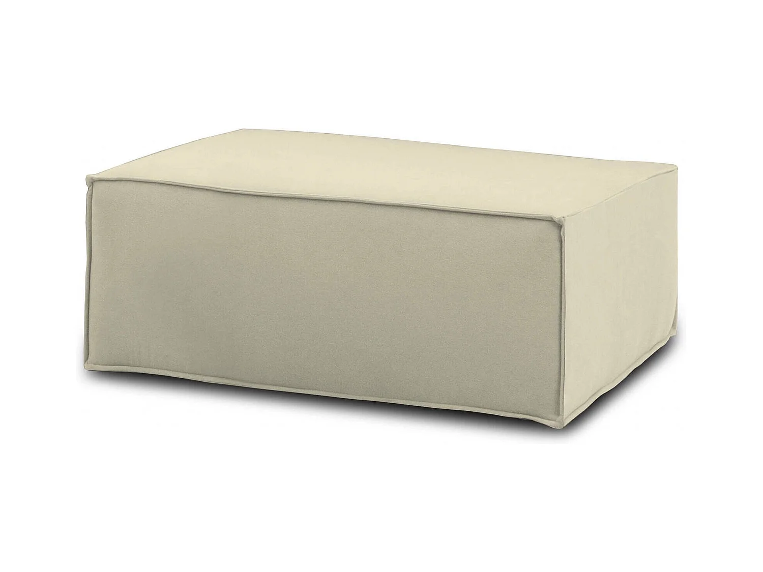 Pouf Antonella, Pouf de salon, Fauteuil relaxant en tissu rembourré, 100% Made in Italy, 100x70h43 cm, Beige