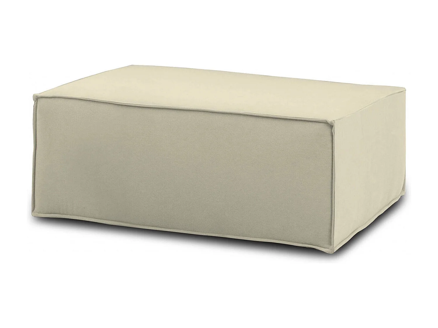 Antonella poef, Woonkamerpoef, 100% Made in Italy, Ontspannende fauteuil in gewatteerde stof, 100x70h43 cm, Beige