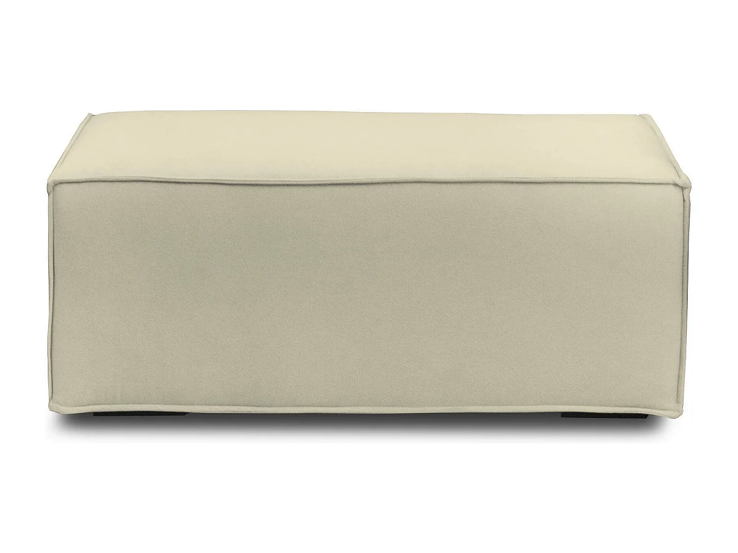 Pouf Antonella, Pouf da salotto, 100% Made in Italy, Poltroncina relax in tessuto imbottito, Cm 100x70h43, Beige