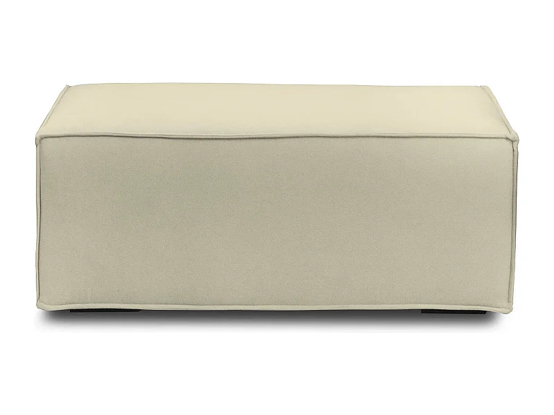 Pouf Antonella, Pouf da salotto, 100% Made in Italy, Poltroncina relax in tessuto imbottito, Cm 100x70h43, Beige