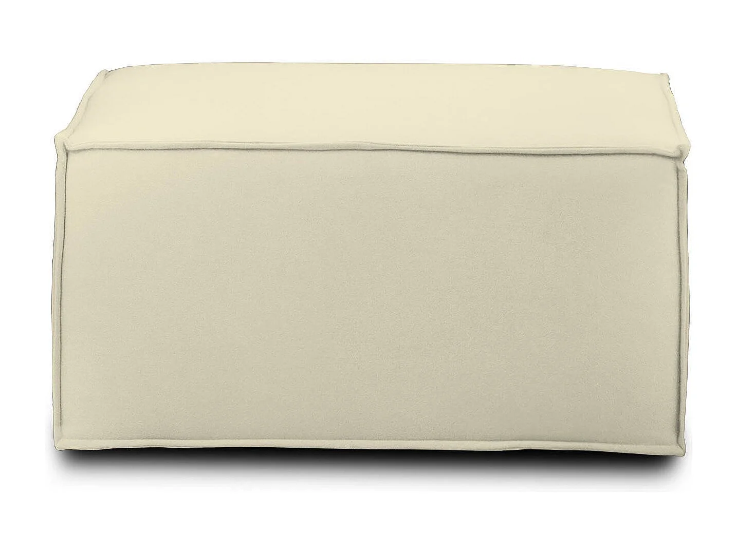 Barbara poef, Woonkamerpoef, 100% Made in Italy, Ontspannende fauteuil in gecapitonneerde stof, 80x70h43 cm, Beige