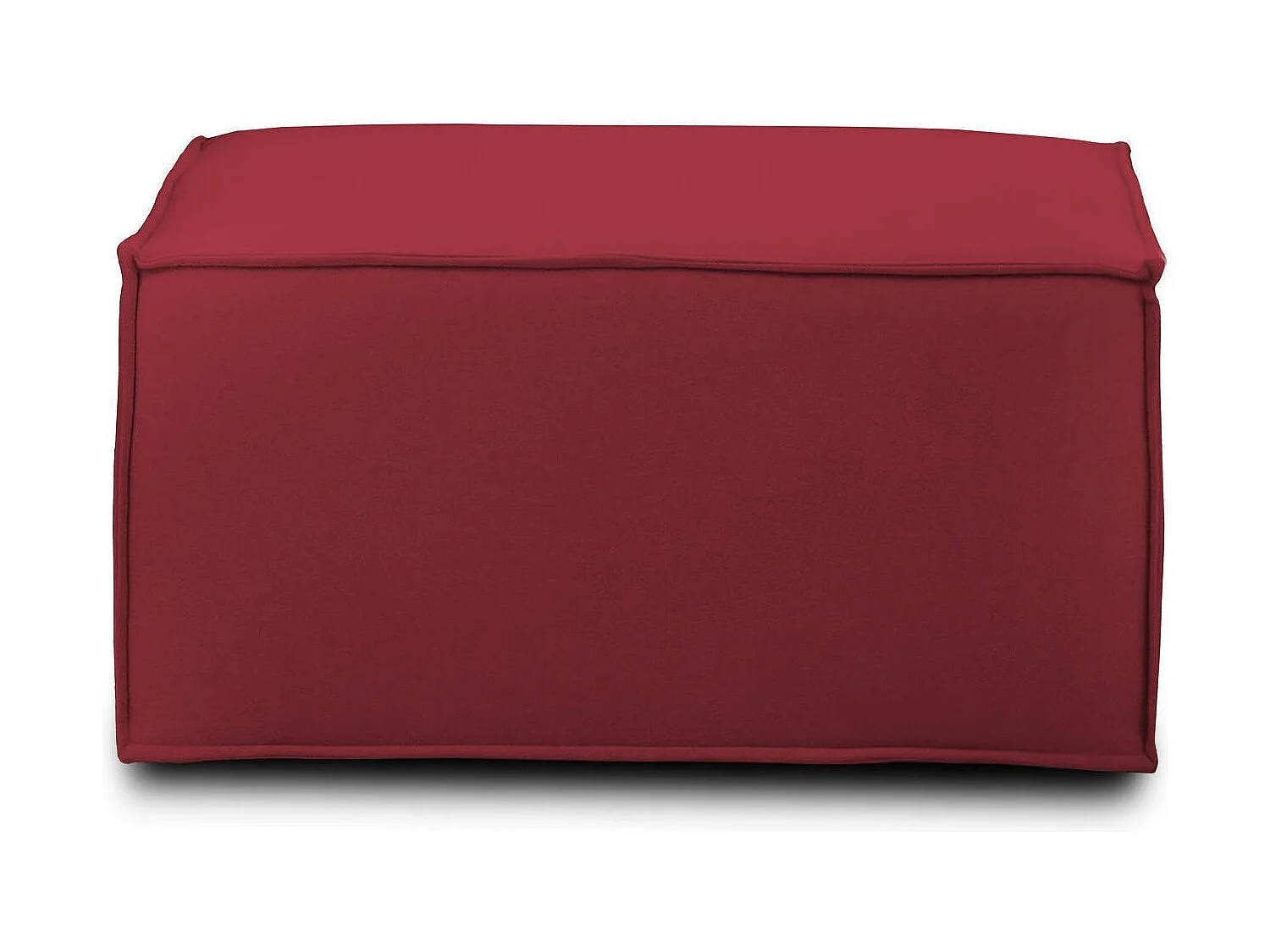 Pouf Barbara, Pouf de salon, Fauteuil relaxant en tissu rembourré, 100% Made in Italy, 80x70h43 cm, Rouge