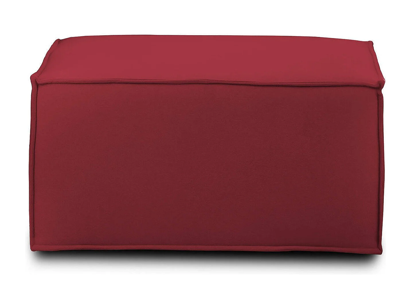 Puff Barbara, Ottomane im Wohnzimmer, 100% Made in Italy, Relaxsessel aus gepolstertem Stoff, Cm 80x70h43, Rot