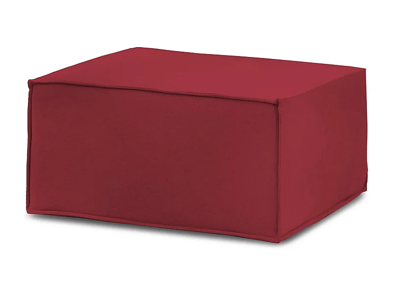 Barbara poef, Woonkamerpoef, 100% Made in Italy, Ontspannende fauteuil in gecapitonneerde stof, 80x70h43 cm, Rood