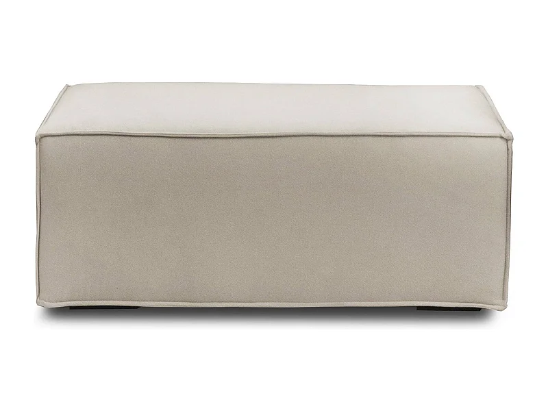 Pufe Antonella, Pufe de sala, 100% Fabricado na Itália, Poltrona relaxante em tecido acolchoado, 100x70h43 cm, Taupe