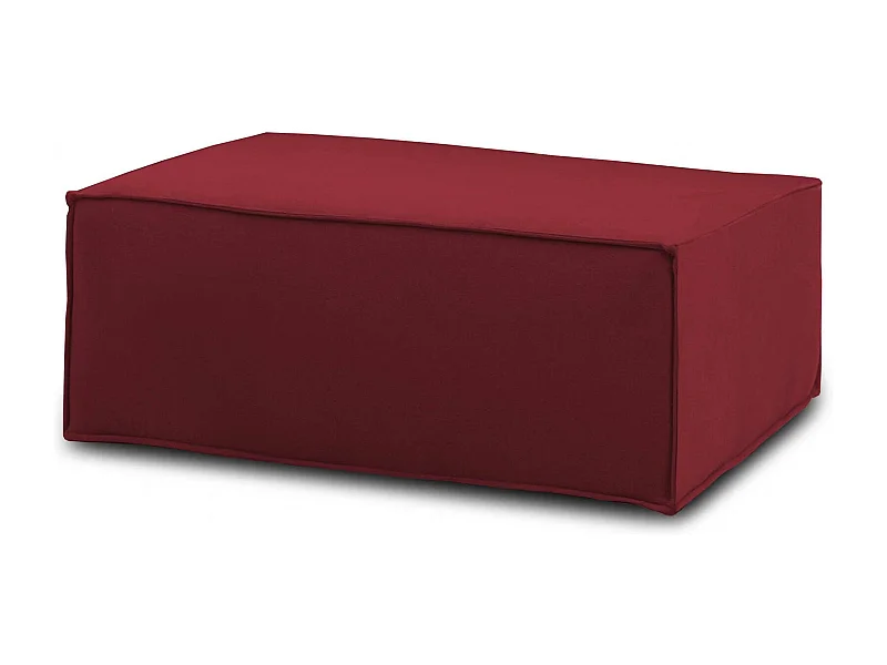 Pouf Antonella, Pouf de salon, Fauteuil relaxant en tissu rembourré, 100% Made in Italy, 100x70h43 cm, Rouge