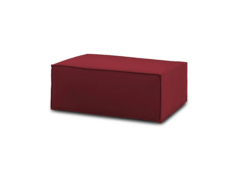 Pouf Antonella, Pouf de salon, Fauteuil relaxant en tissu rembourré, 100% Made in Italy, 100x70h43 cm, Rouge
