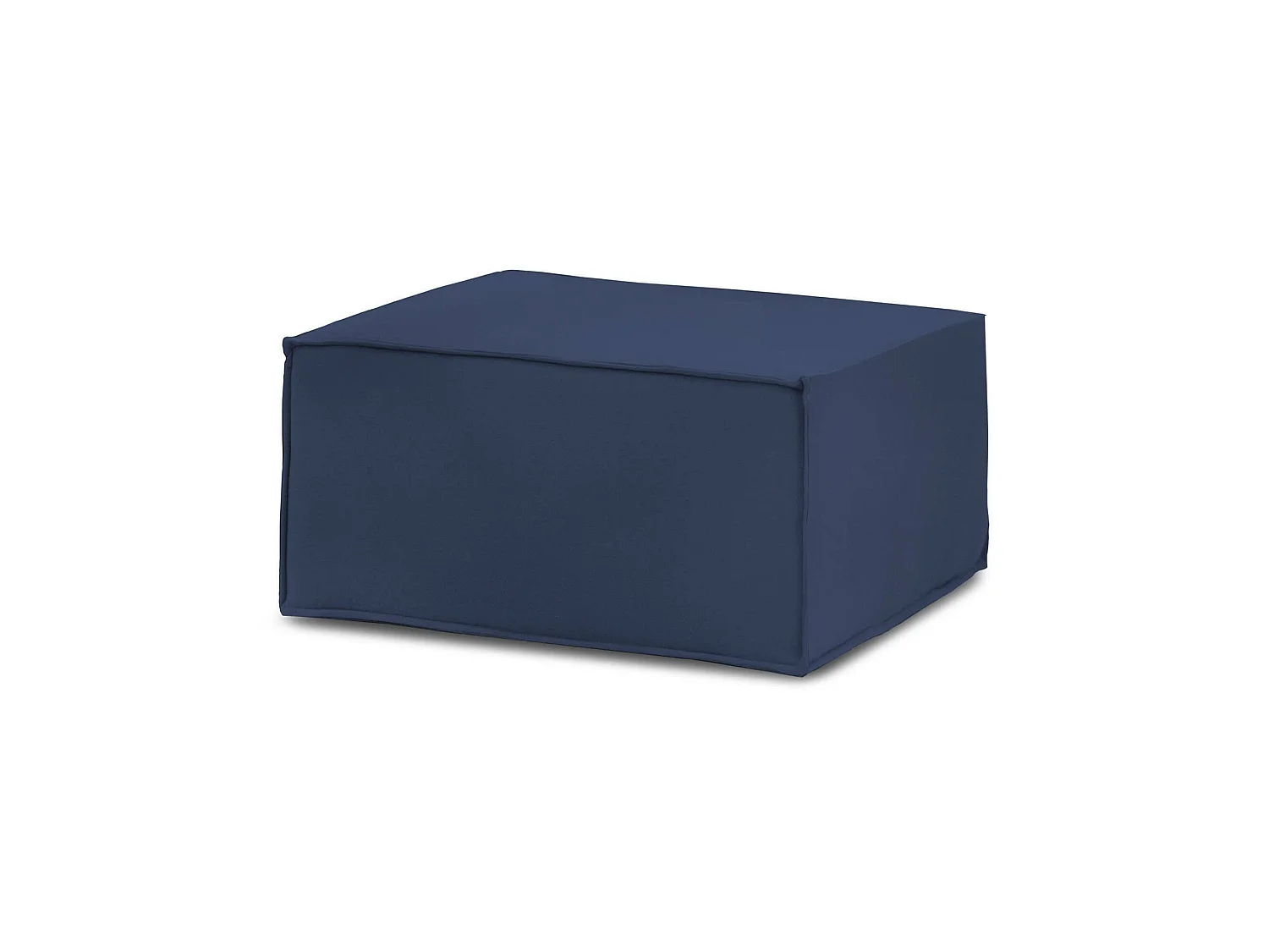 Puff Barbara, Ottomane im Wohnzimmer, 100% Made in Italy, Relaxsessel aus gepolstertem Stoff, Cm 80x70h43, Blau