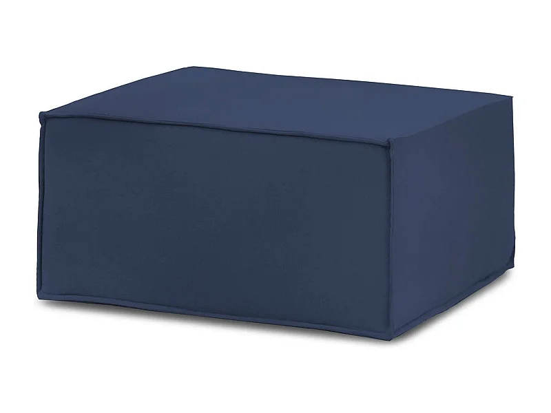 Talamo Italia Pouf Barbara 70x80x43h cm blauw, Afneembaar, Rechthoekig, Massief Houten Frame, Made in Italy