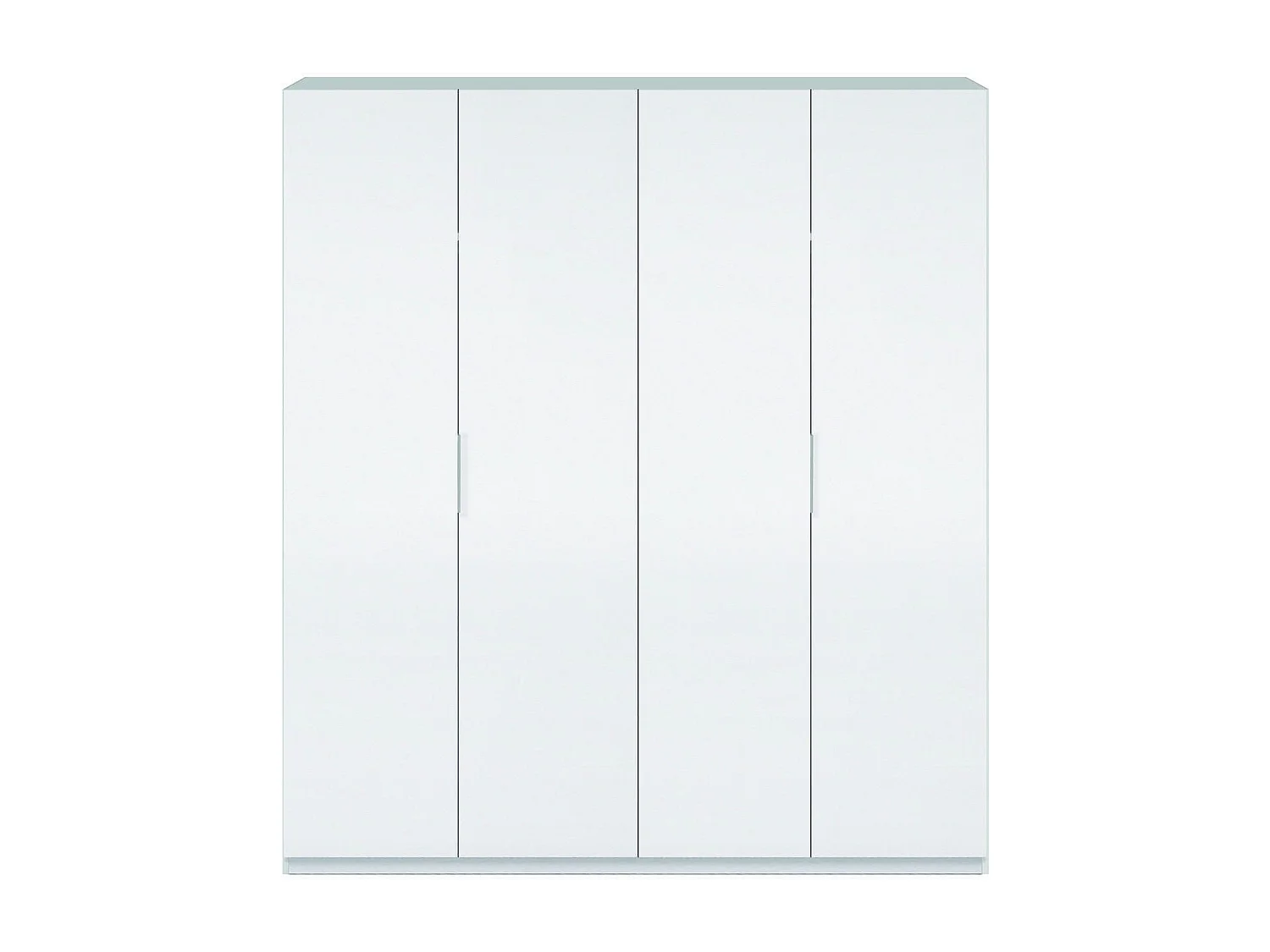 Armoire Knoxville, Armoire de chambre avec 4 portes battantes, Armoire avec 2 étagères et tringle à vêtements, 180x52h200 cm, Blanc