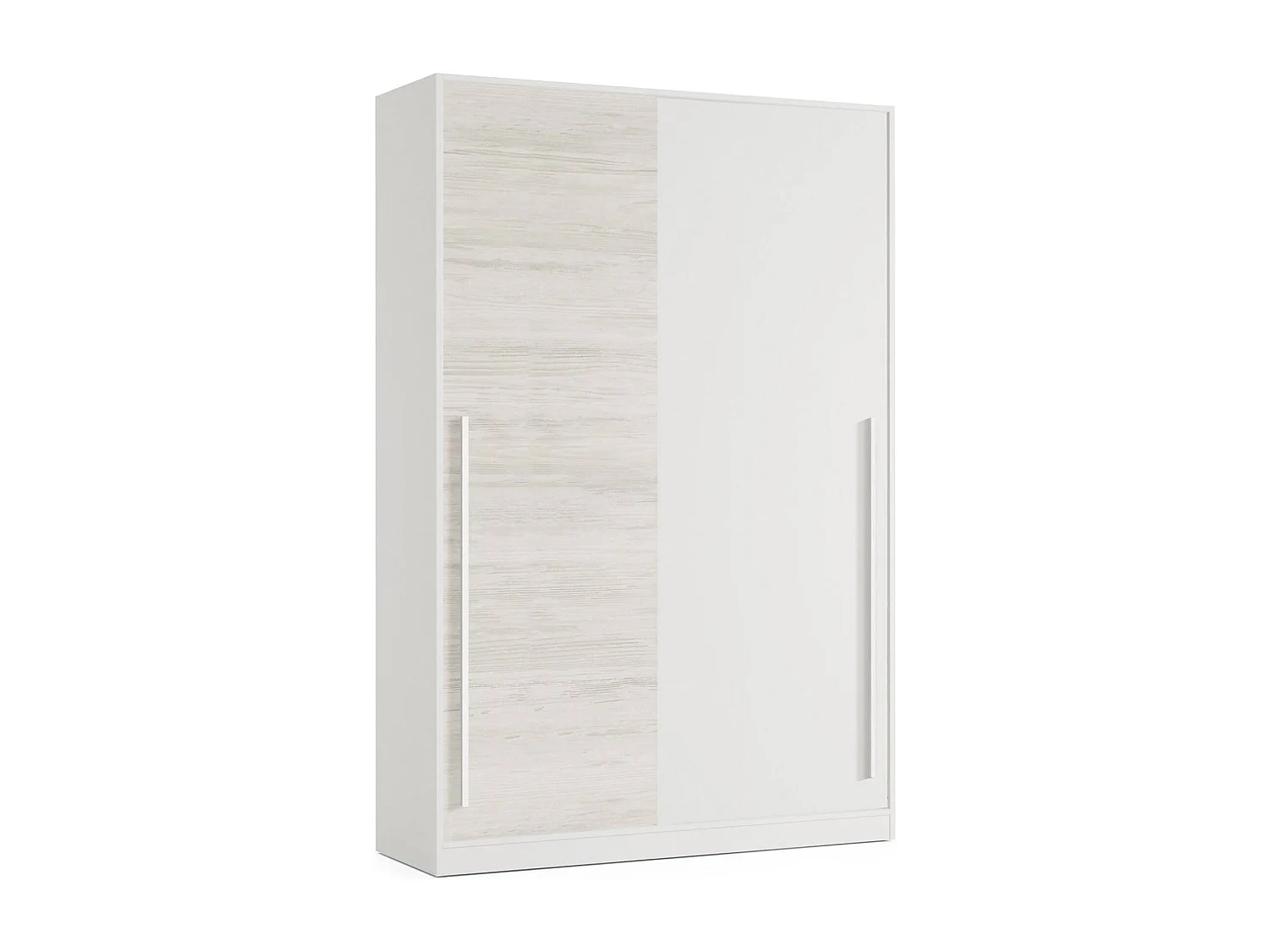 Dmora Kledingkast 2 Deuren Downey 50x200h cm Wit Antiek Garderobe 4 Planken, Slaapkamerkast Laden
