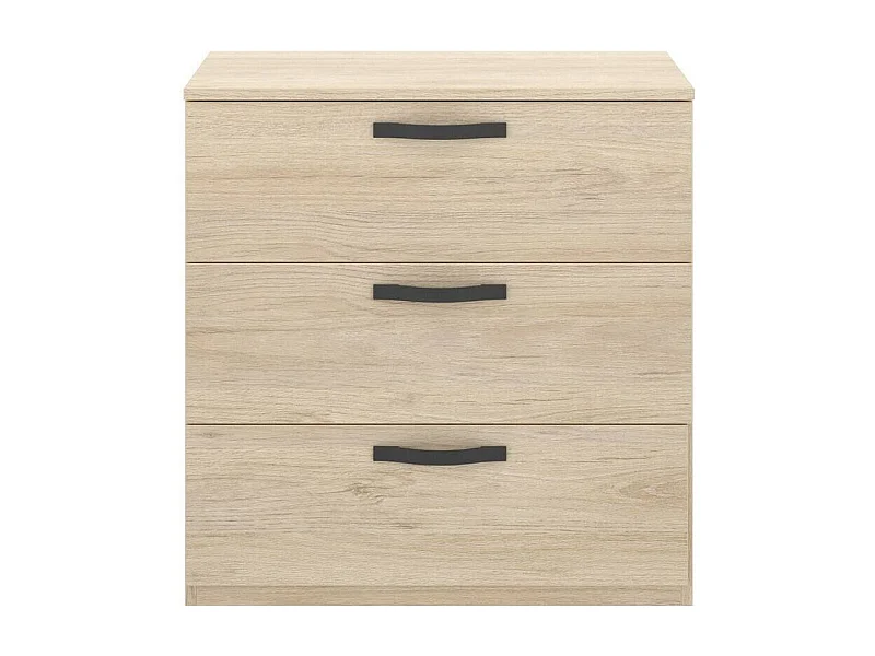 Commode Peres, Commode de chevet, Commode avec 3 tiroirs, 70x45h72 cm, Chêne