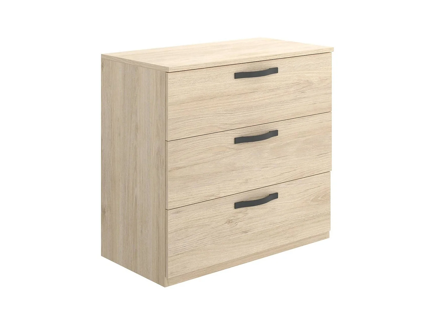 Commode Peres, Commode de chevet, Commode avec 3 tiroirs, 70x45h72 cm, Chêne
