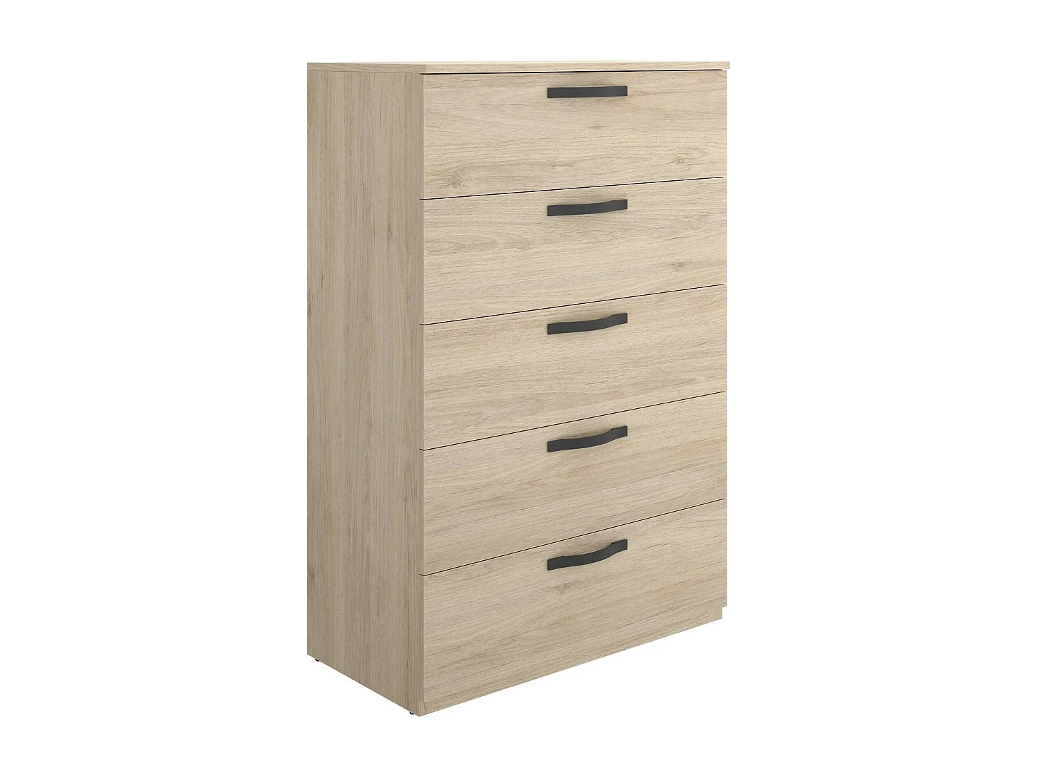 Commode Lavarela, Commode pour la chambre, Commode avec 5 tiroirs, 70x45h117 cm, Chêne