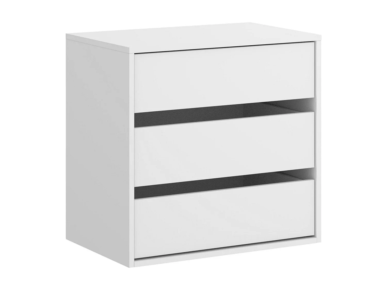 Commode Vinson, Commode pour intérieurs de garde-robe, Commode de chambre avec 3 tiroirs, 60x40h60 cm, Blanc