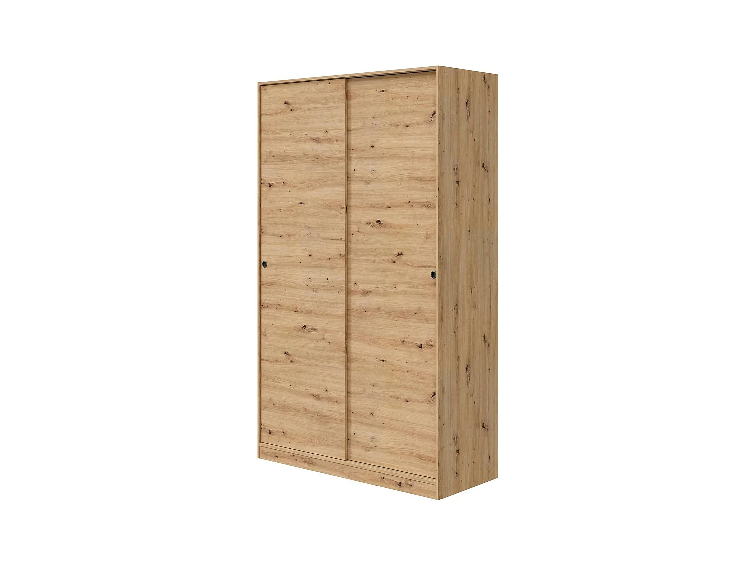 Armoire Waterbury, Armoire de chambre avec 2 portes coulissantes, Armoire avec 4 étagères et tringle à vêtements, 120x50h200 cm, Chêne Nodi