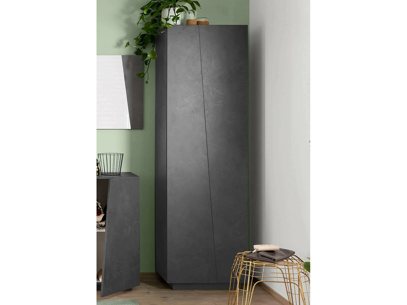 Dmora - Armadio multiuso Albatros, cm 60x38h200, Ardesia