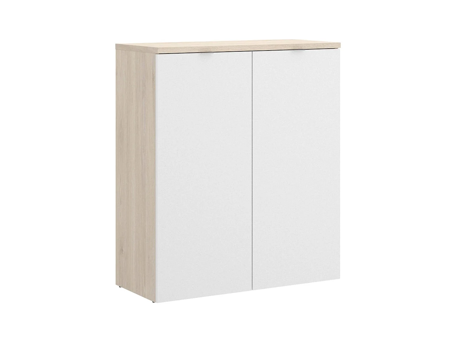 Armoire polyvalente Gaviola, Armoire basse multifonctionnelle, armoire 2 portes, 79x40h96 cm, Blanc et Chêne
