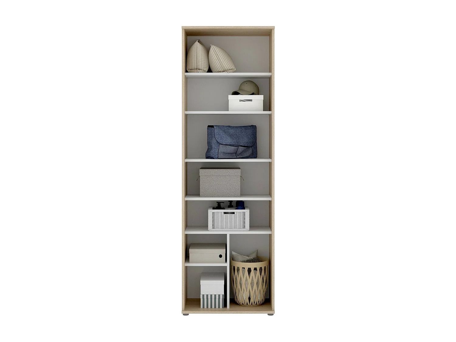 Armario multiusos Dmiani, Unidad de almacenamiento multifunción, Armario con 2 puertas, 61x35h190 cm, Roble