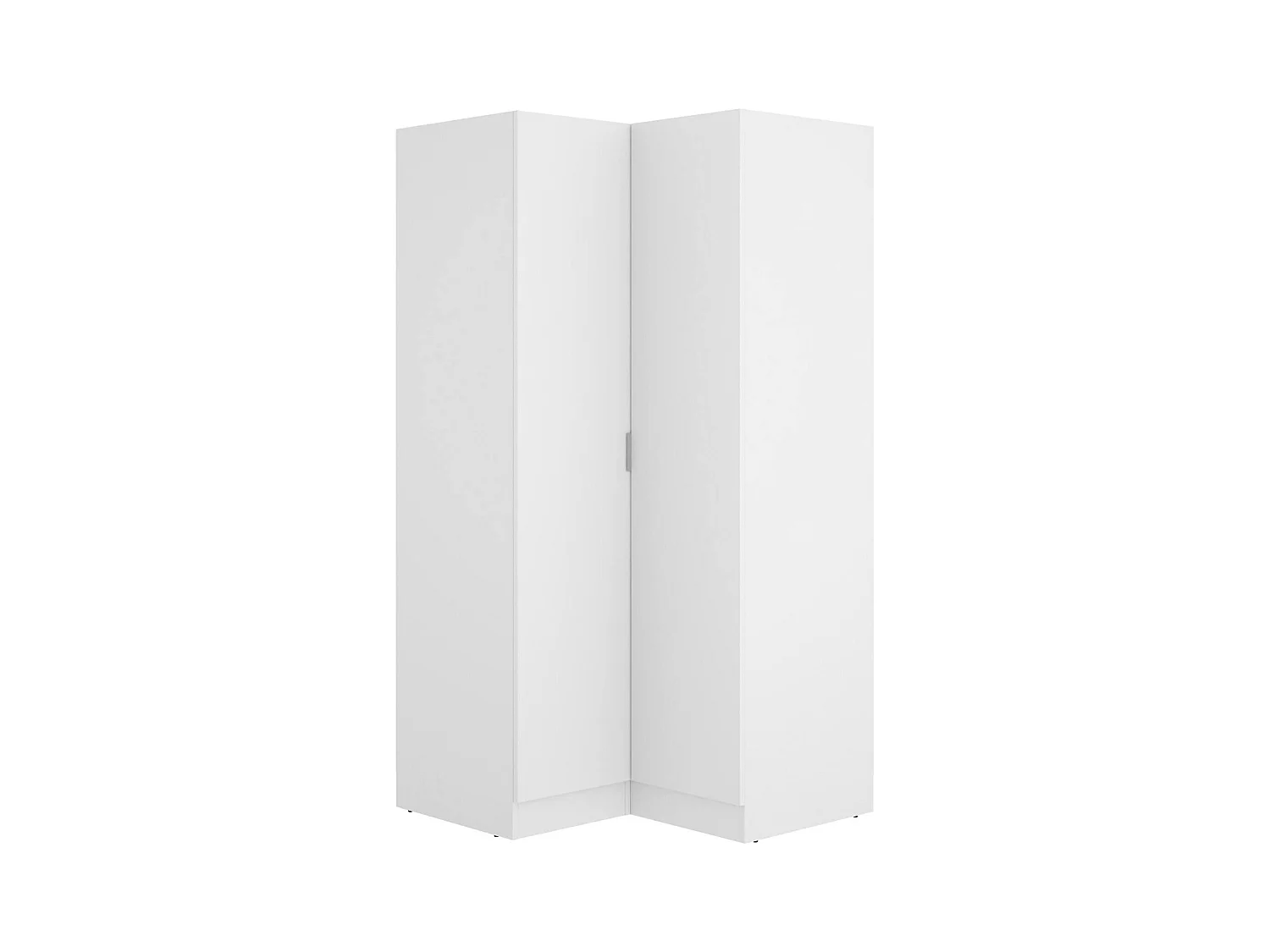 Elgon kledingkast, Hoekkast voor slaapkamer, Hoekkast met 2 draaideuren, 91x93h184 cm, Wit