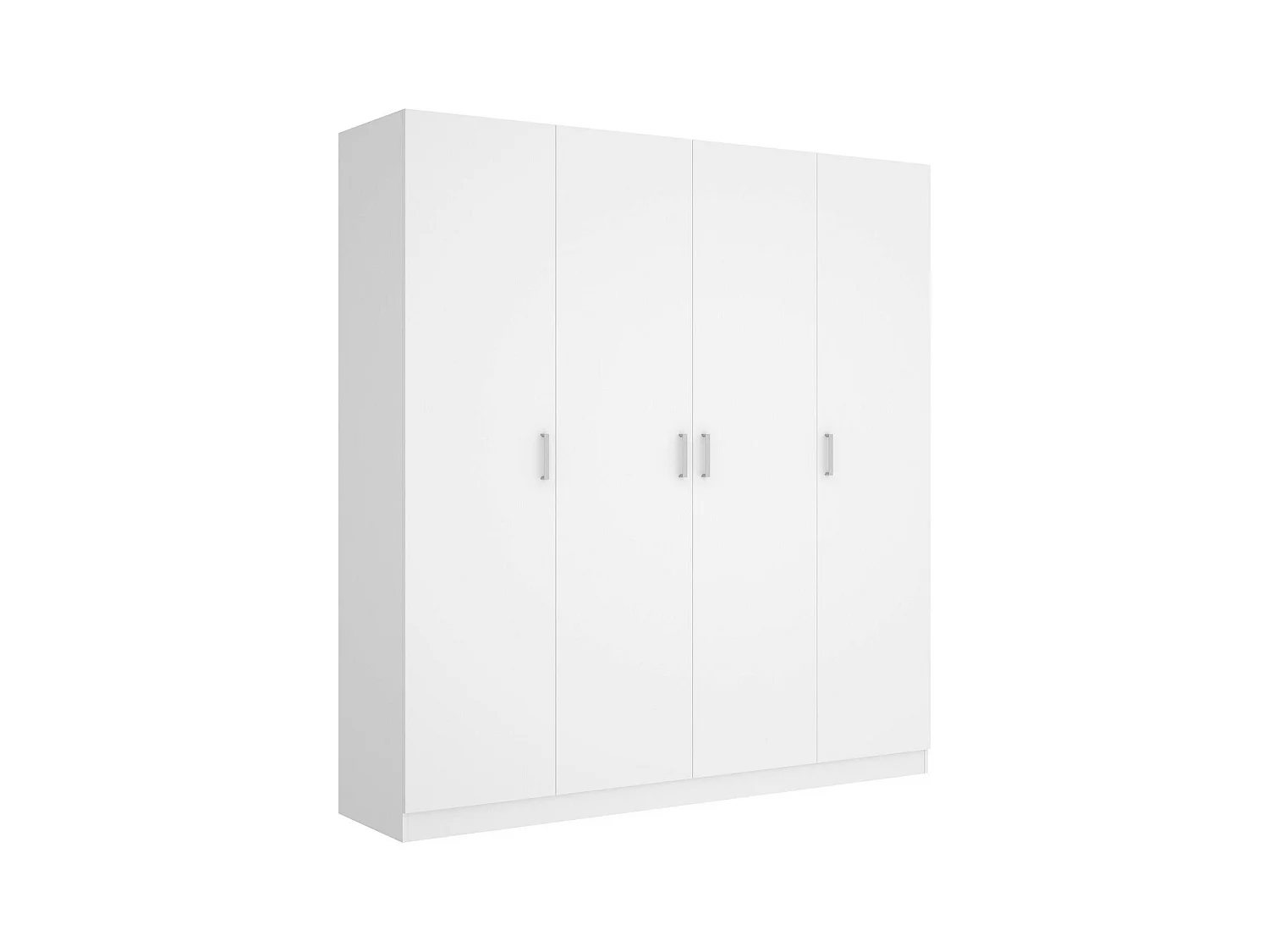 Bove Kledingkast, Kledinghanger voor slaapkamer, Kledingkast met 4 draaideuren, 200x52h215 cm, Wit