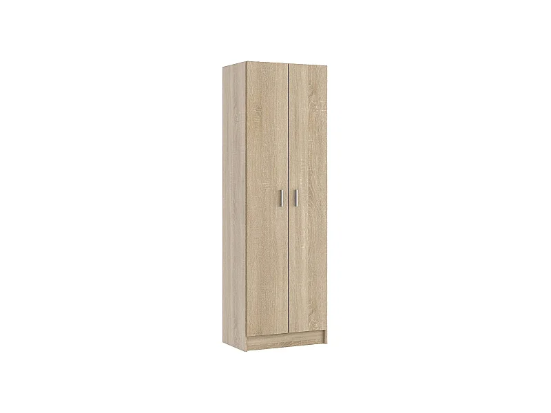 Dimarc multifunctionele kledingkast, Extra kast met 2 deuren, Moderne schoenenkast, Verticaal schoenenrek, 59x37h180 cm, Eiken