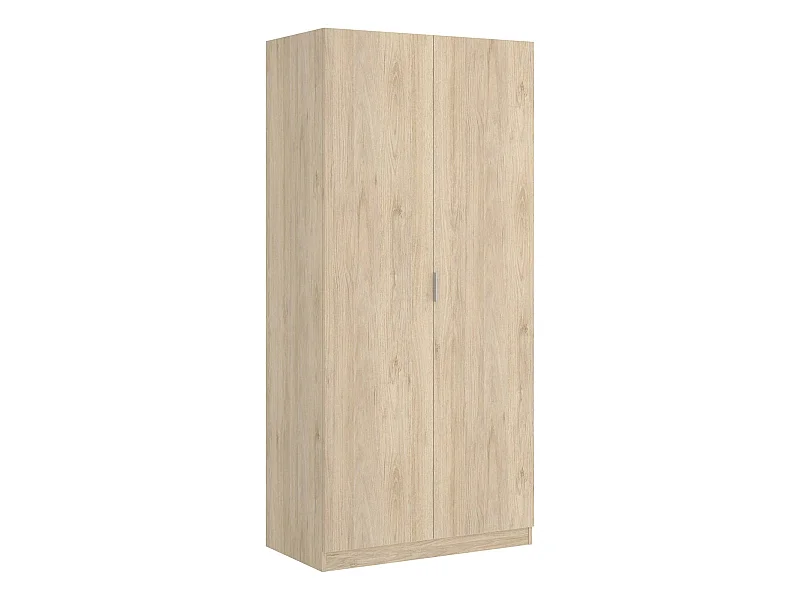 Armoire Giovo, Cintre pour chambre à coucher, Armoire avec 2 portes battantes, 81x52h184 cm, Chêne