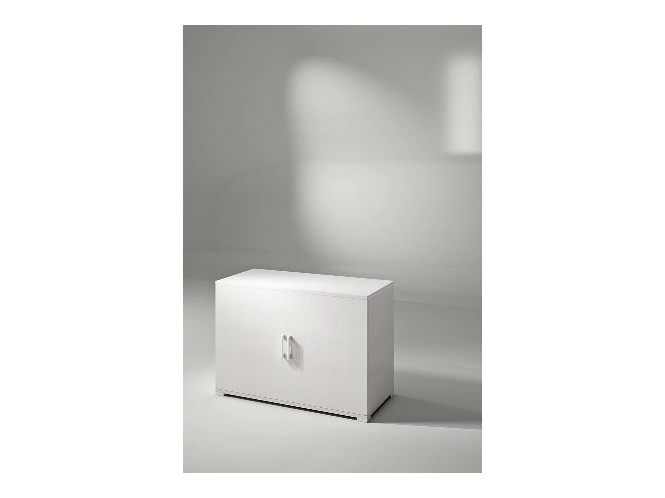 Darc multifunctionele kledingkast, Lineaire kast met 2 draaideuren met plank, Entreekast, Modern schoenenrek, 100% Made in Italy, 90x45h66 cm, Wit