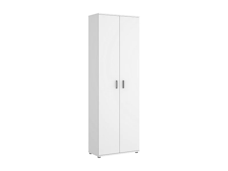 Armadio multiuso Serro, Mobile multifunzione portascarpe, Guardaroba a 2 ante, 61x35h190 cm, Bianco