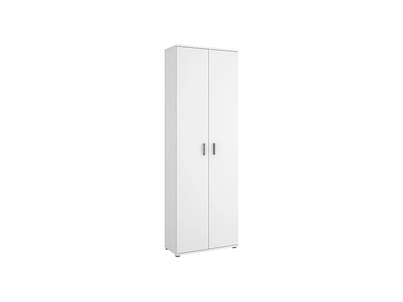 Mehrzweckschrank Suretta, Multifunktions-Aufbewahrungseinheit, Kleiderschrank mit 2 Türen, 61 x 35 x 190 cm, Weiß