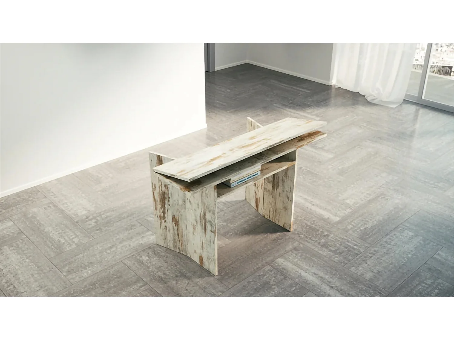 Armoire polyvalente Dheft, Étagère à chaussures avec 2 portes et 5 étagères, Armoire multifonctionnelle, 100% Made in Italy, 60x38h200 cm, Blanc brillant