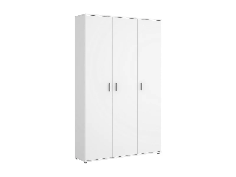 Sillano multifunctionele kledingkast, multifunctionele bezemkast, 3-deurskast, 116x35h190 cm, Wit