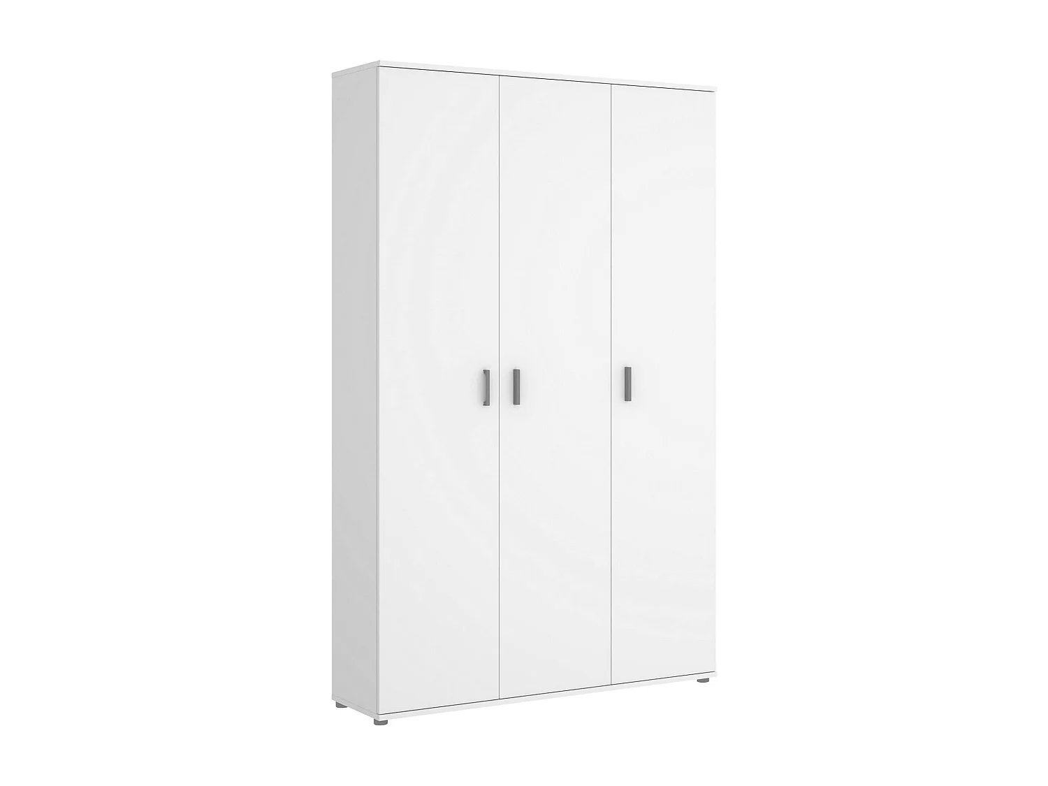 Armoire polyvalente Sillano, Armoire porte-balai multifonctionnelle, armoire 3 portes, 116x35h190 cm, Blanc