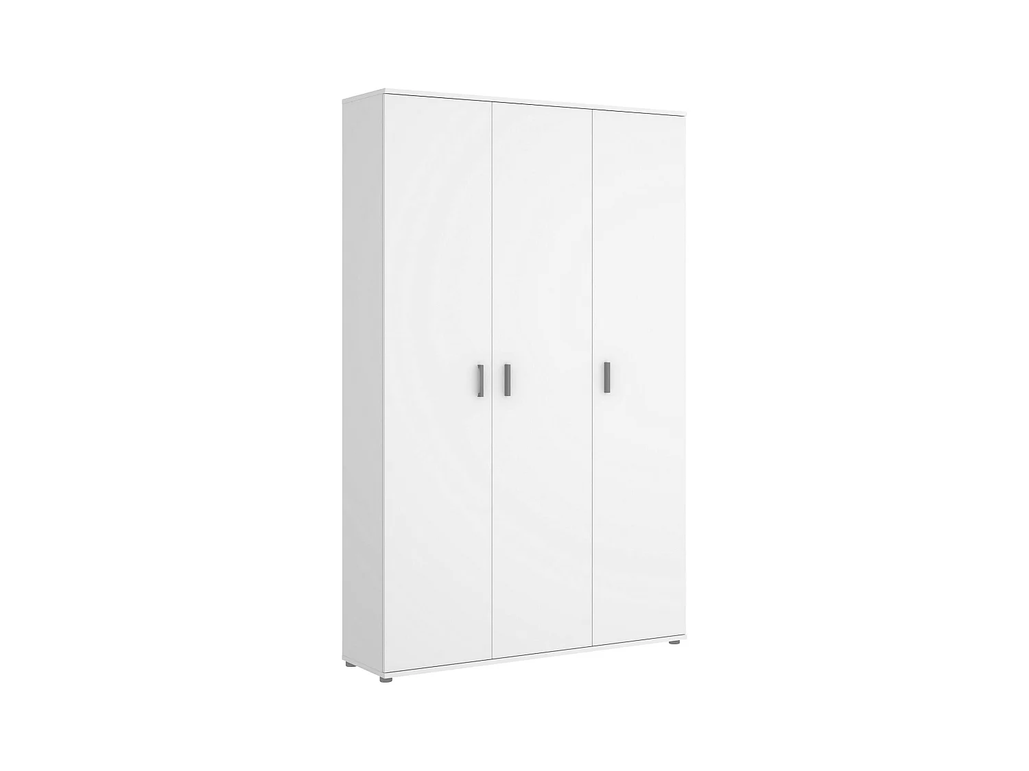 Armoire polyvalente Sillano, Armoire porte-balai multifonctionnelle, armoire 3 portes, 116x35h190 cm, Blanc