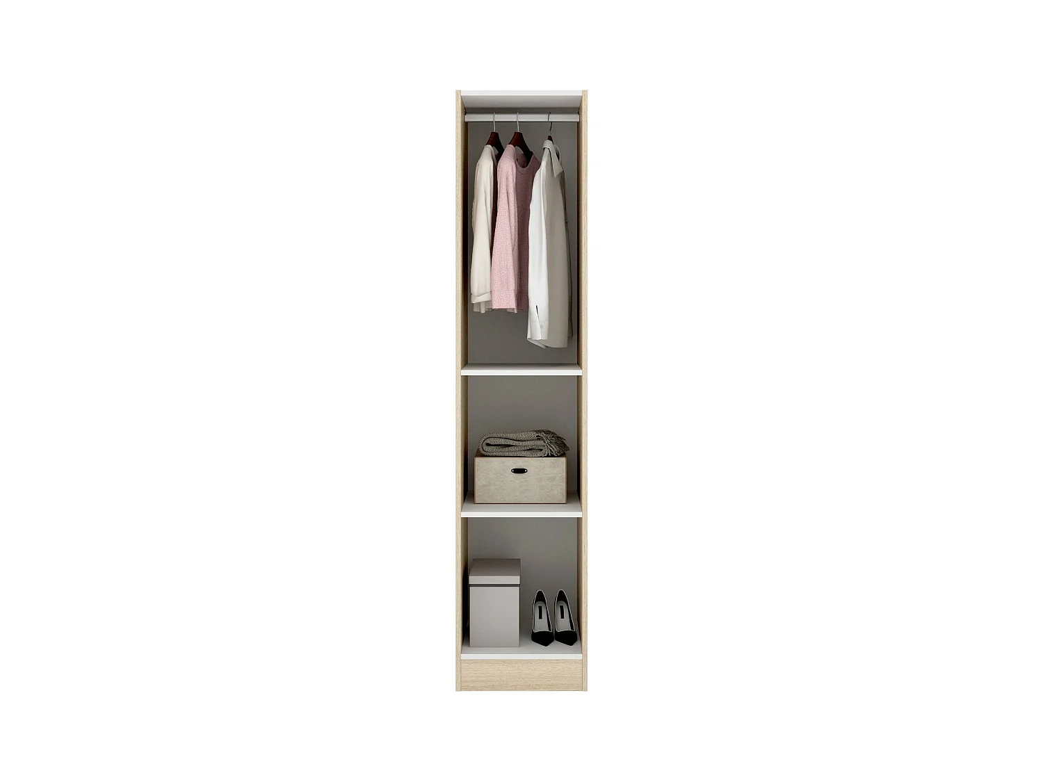 Armoire Cusna, Cintre pour chambre à coucher, Armoire avec 1 porte simple, 41x52h184 cm, Chêne