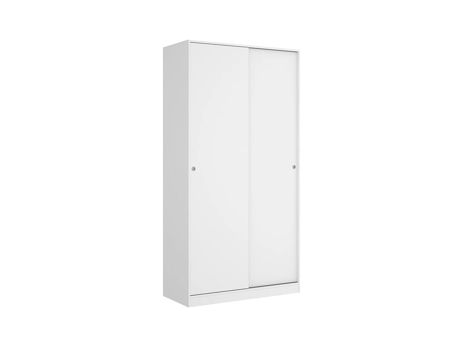 Armoire Kilimandjaro, Cintre pour chambre à coucher, Armoire avec 2 portes coulissantes, 100x50h204 cm, Blanc
