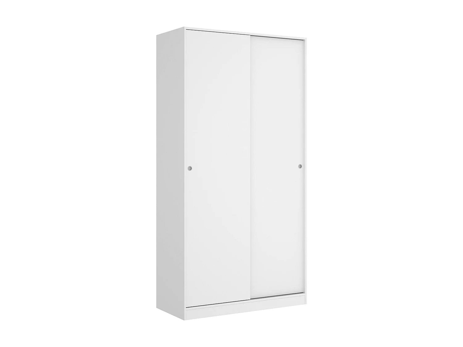 Armário Kilimanjaro, Cabide para quarto, Armário com 2 portas de correr, 100x50h204 cm, Branco
