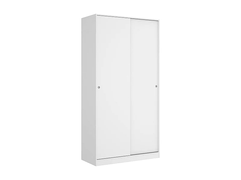 Guardaroba Kilimangiaro, Mobile appendiabiti per camera da letto, Armadio con 2 ante scorrevoli, 100x50h204 cm, Bianco