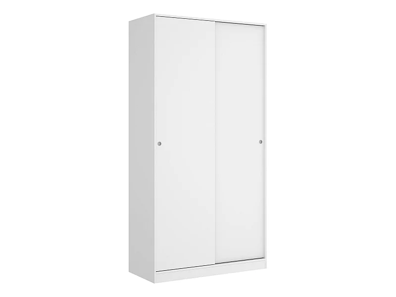 Armoire Kilimandjaro, Cintre pour chambre à coucher, Armoire avec 2 portes coulissantes, 100x50h204 cm, Blanc