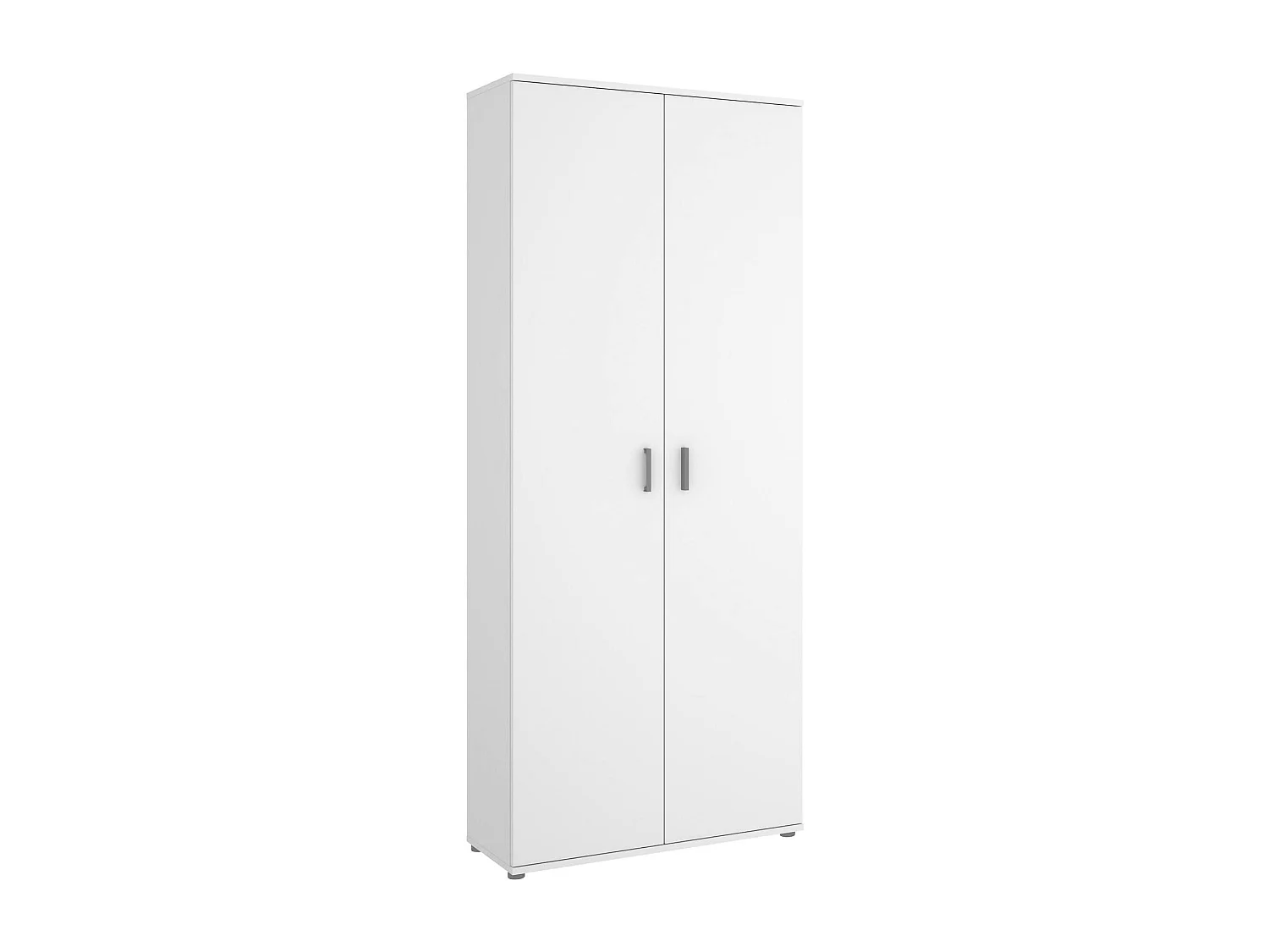 Armoire polyvalente Forcola, Armoire porte-balai multifonctionnelle, armoire 2 portes, 78x35h190 cm, Blanc