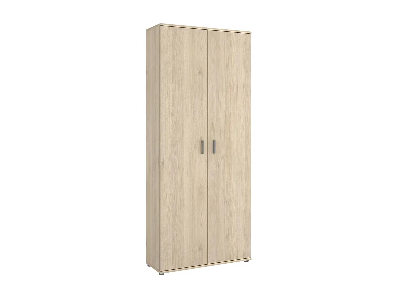 Armario multiusos Ddeiol, Porta escobas multifuncional, Armario con 2 puertas, 78x35h190 cm, Roble