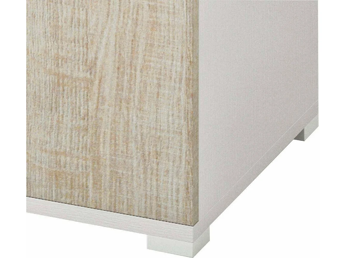 Dacaci multifunctionele kledingkast, lineaire kast met 1 draaideur en 4 verstelbare planken, kolomkast voor badkamer, 100% Made in Italy, 45x45h195 cm, eiken en wit
