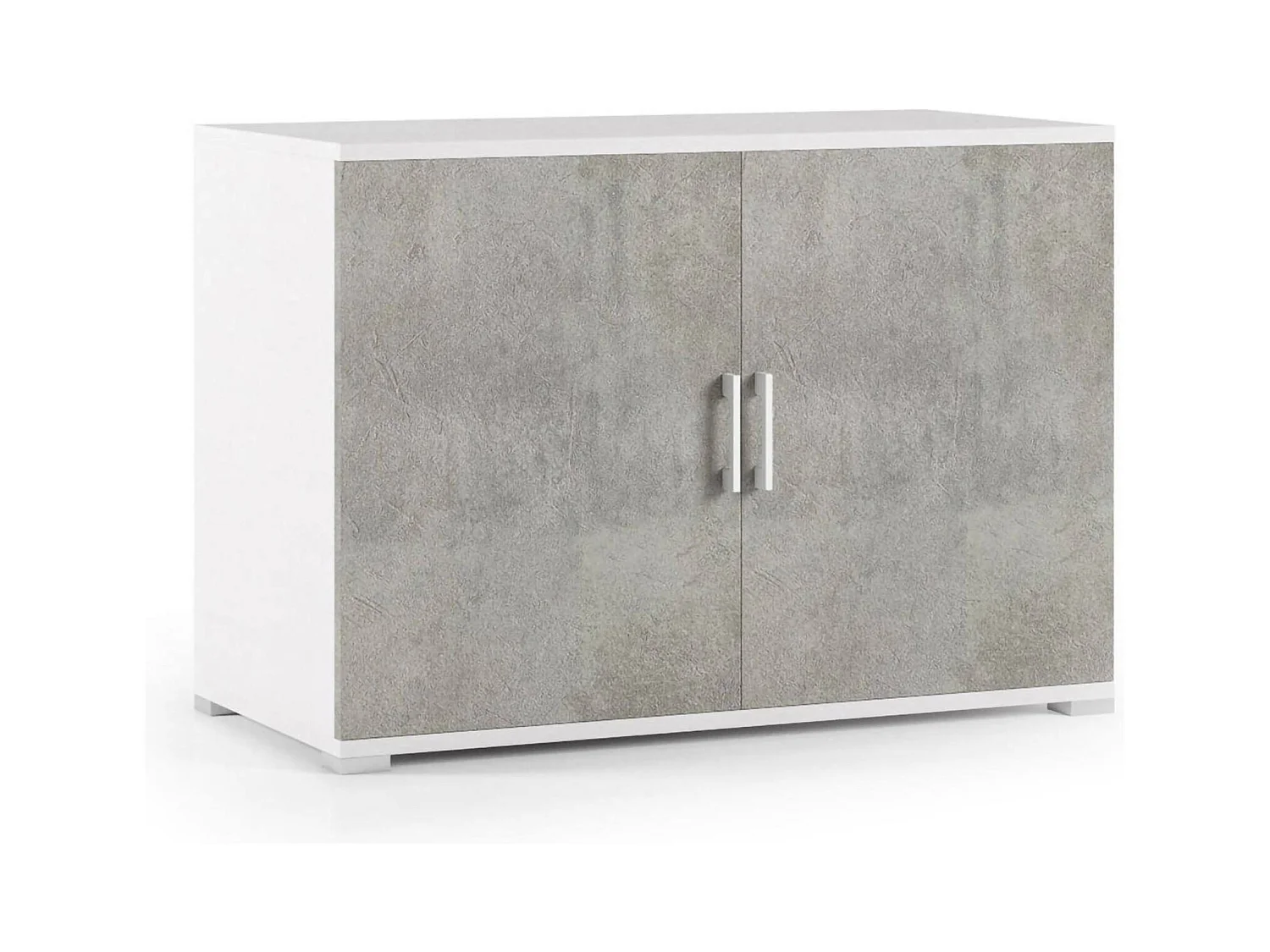 Dmora - Armadio multiuso Serafinito, 90x45h66 cm, Cemento e Bianco