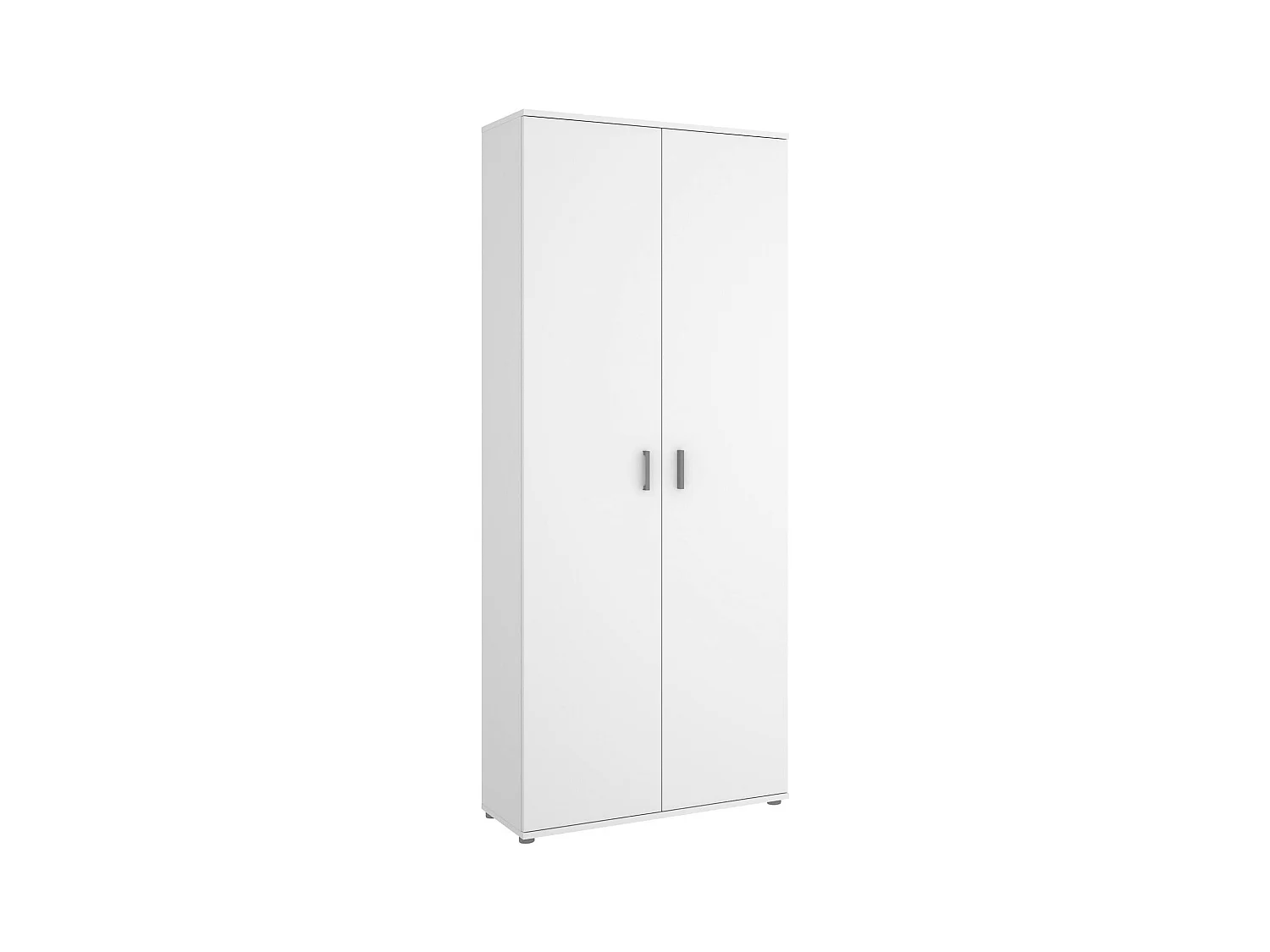 Armoire polyvalente Ddeiol, Armoire porte-balai multifonctionnelle, armoire 2 portes, 78x35h190 cm, Blanc