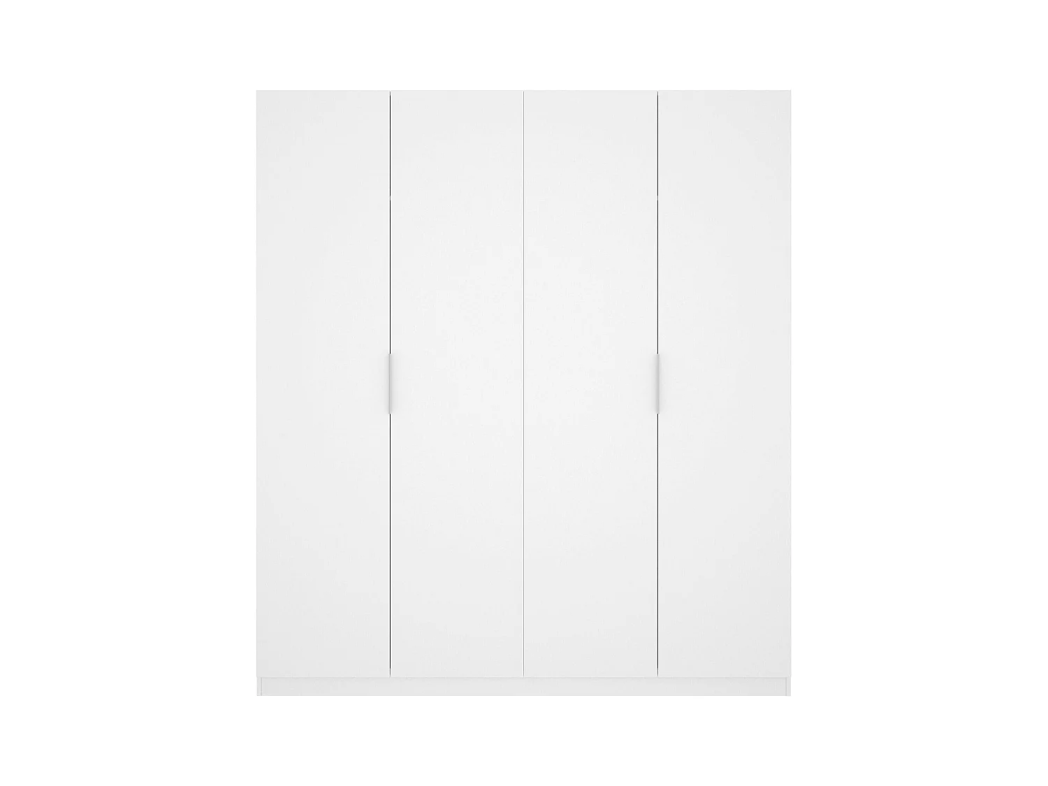 Guardaroba Prado, Mobile appendiabiti per camera da letto, Armadio a 4 ante battenti, 180x52h204 cm, Bianco