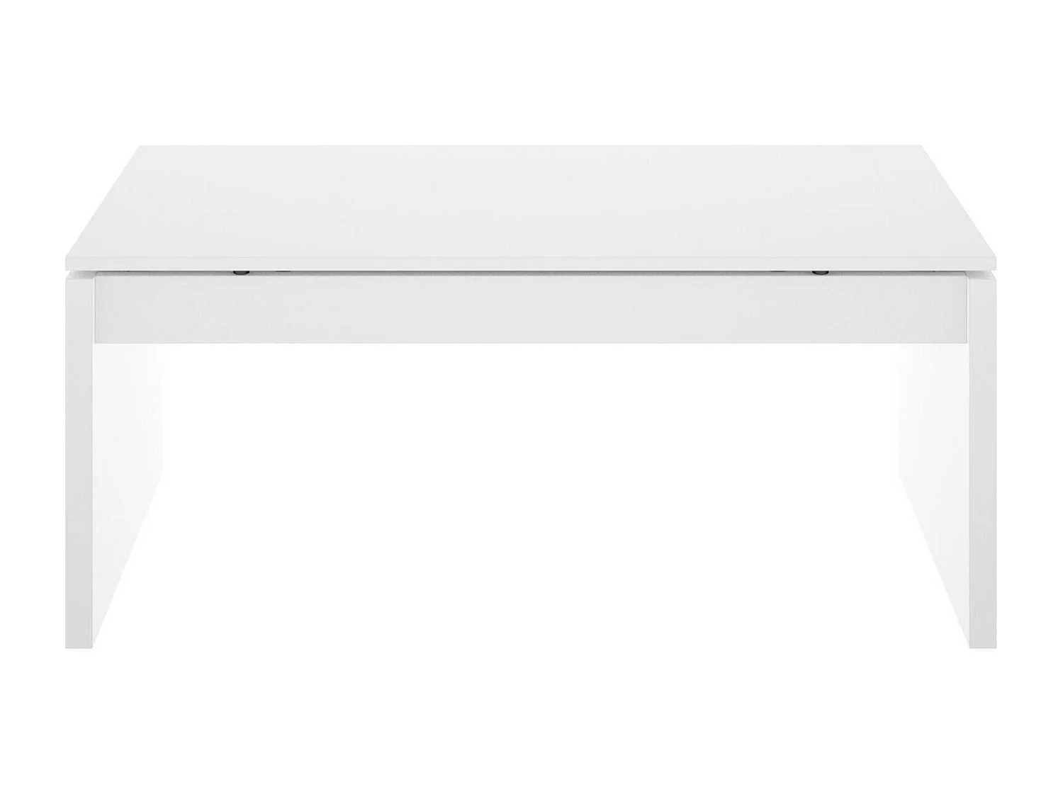 Dburgi salontafel, Tijdschriftenrek in de woonkamer met opbergvak, Lage in hoogte verstelbare salontafel, 102x50h43 cm, Wit