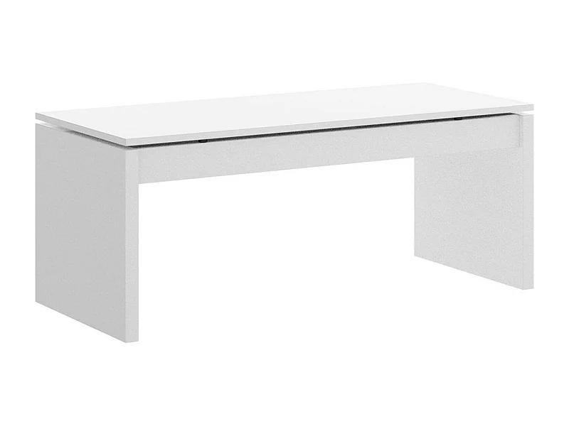 Tavolino da Salotto Audi, Vano Portaoggetti, 50x102x43h cm Bianco Lucido
