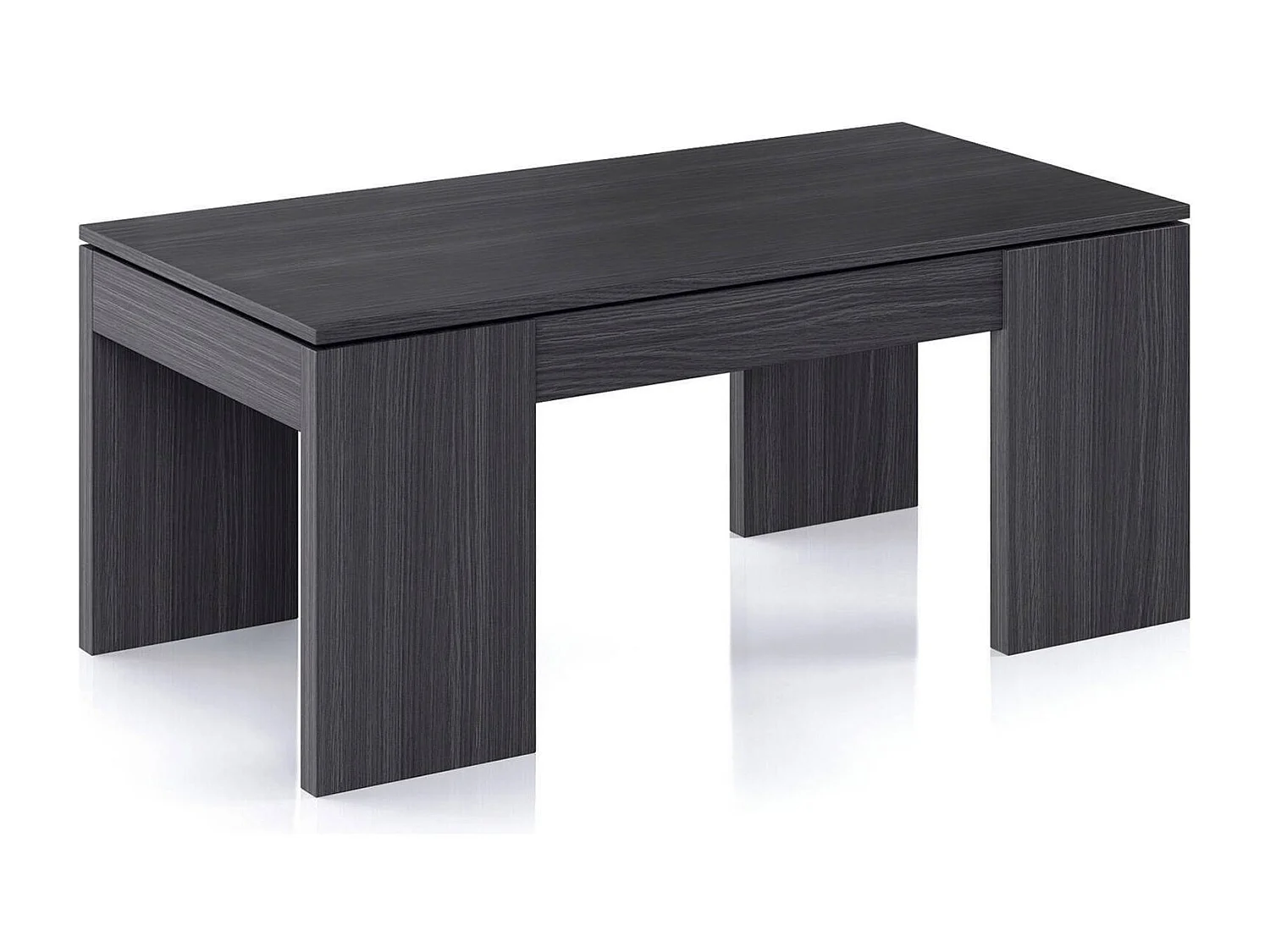 Couchtisch Dgollin, Couchtisch mit abnehmbarer Platte, Couchtisch für das Wohnzimmer, 100x50h43/84 cm, Aschgrau