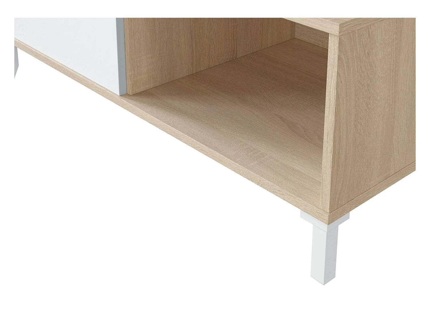 Dcresp salontafel, Salontafel, Lage woonkamertafel, 100x50h40 cm, Eiken en Wit